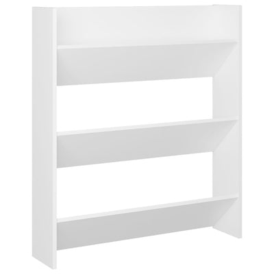 Gabinete de zapato de pared de Vidaxl 80x18x90 cm de madera propiedad de blanco