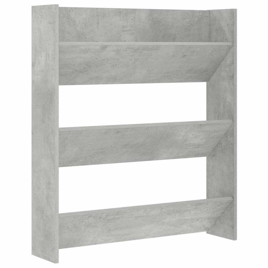 Scarpiera da parete Vidaxx 80x18x90 cm in truciolare grigio cemento