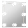 Espejo de pared Vidaxl con lámparas LED vidrio cuadrado