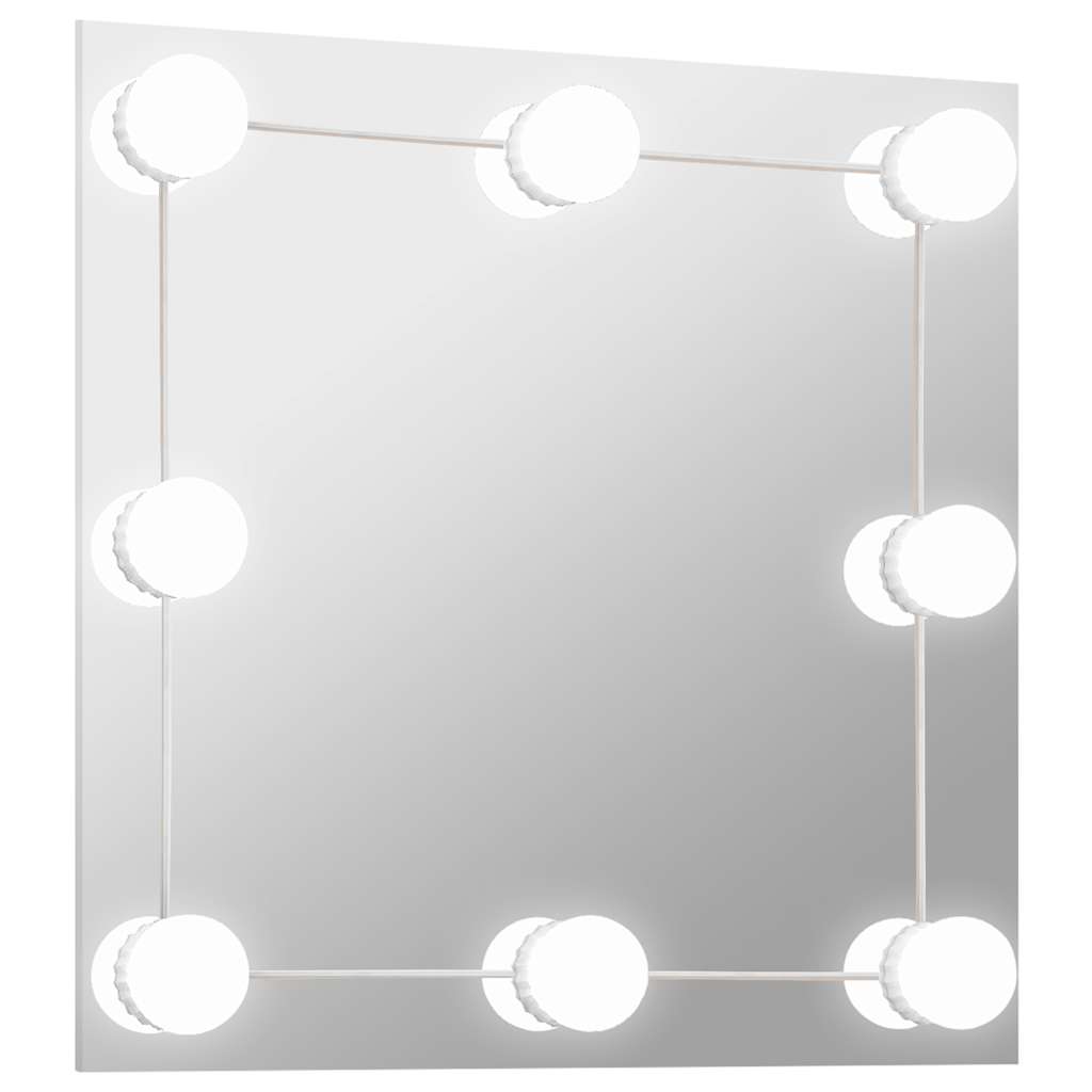 Espejo de pared Vidaxl con lámparas LED vidrio cuadrado