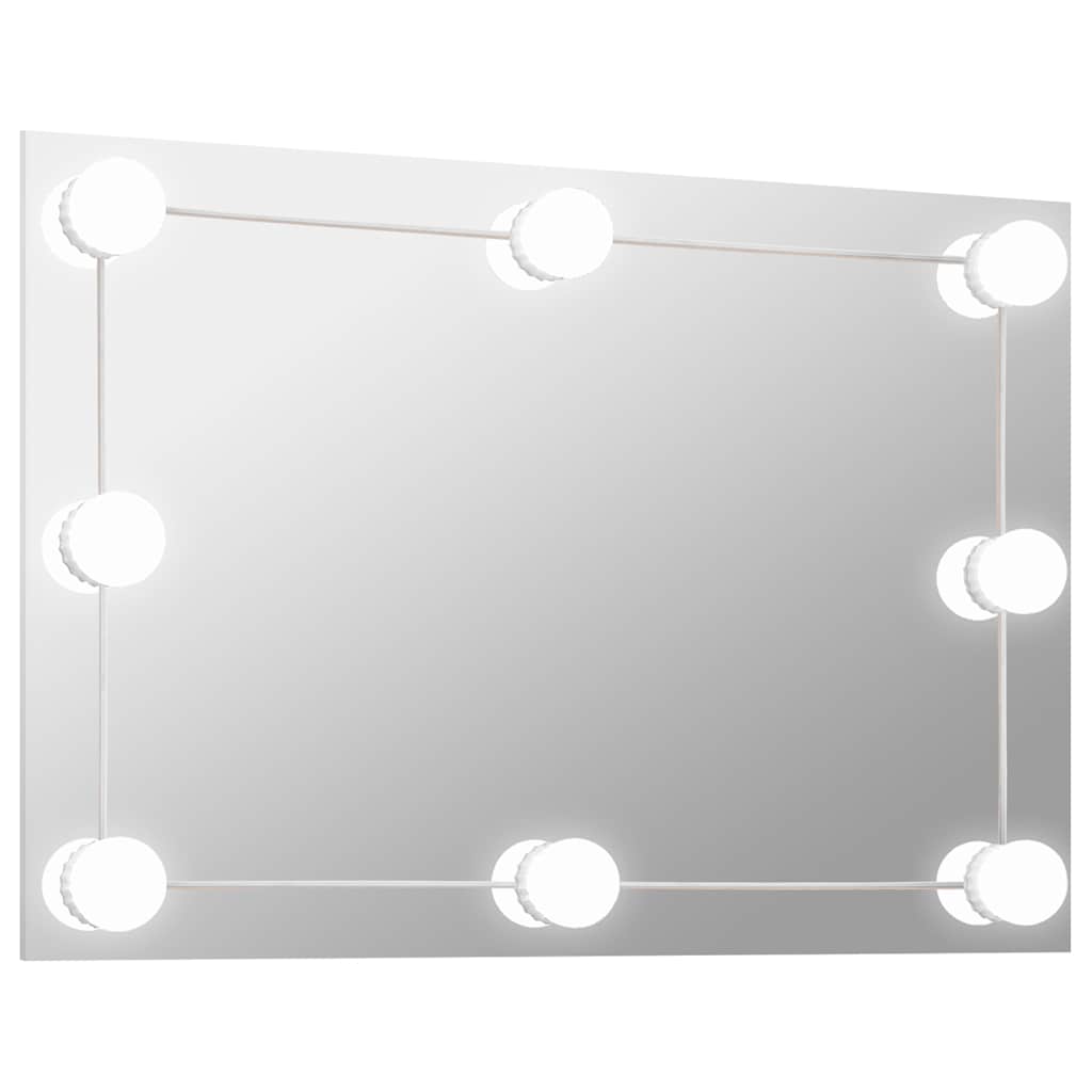 Espejo de pared Vidaxl con lámparas LED de vidrio rectangular