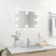 Espejo de pared Vidaxl con lámparas LED de vidrio rectangular