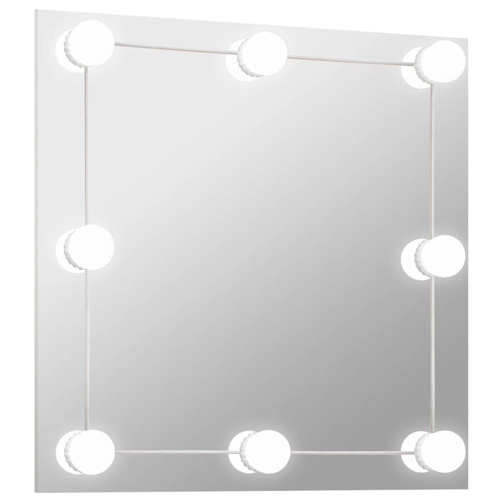 Espejo de pared Vidaxl con lámparas LED vidrio cuadrado