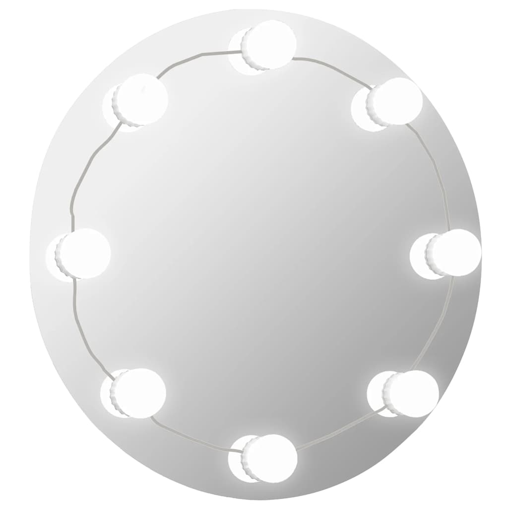 Espejo de pared Vidaxl con lámparas LED alrededor de vidrio