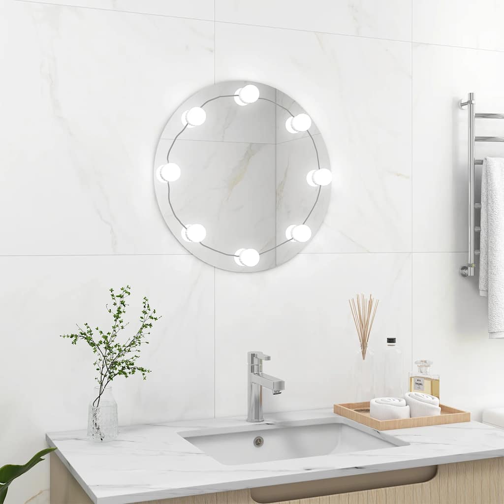 Specchio da parete Vidaxl con lampade a LED attorno al vetro