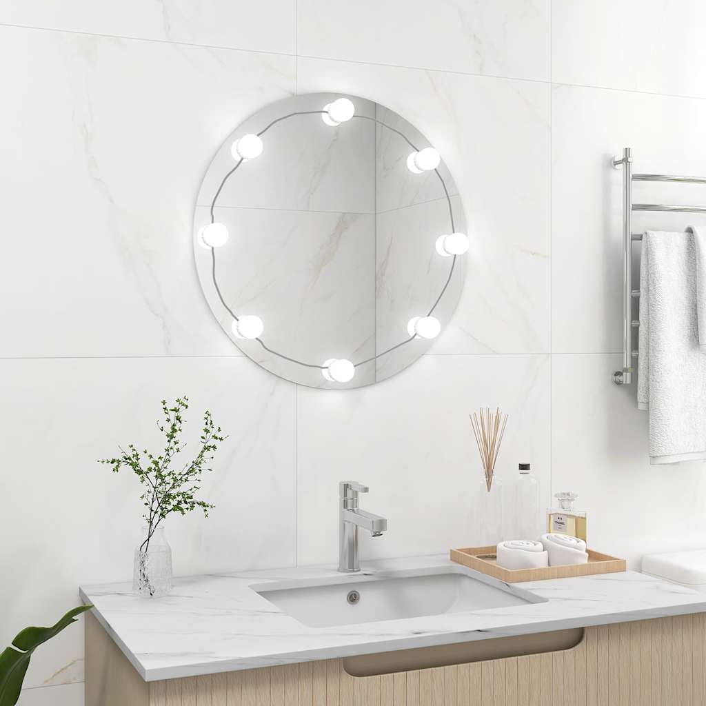 Espejo de pared Vidaxl con lámparas LED alrededor de vidrio