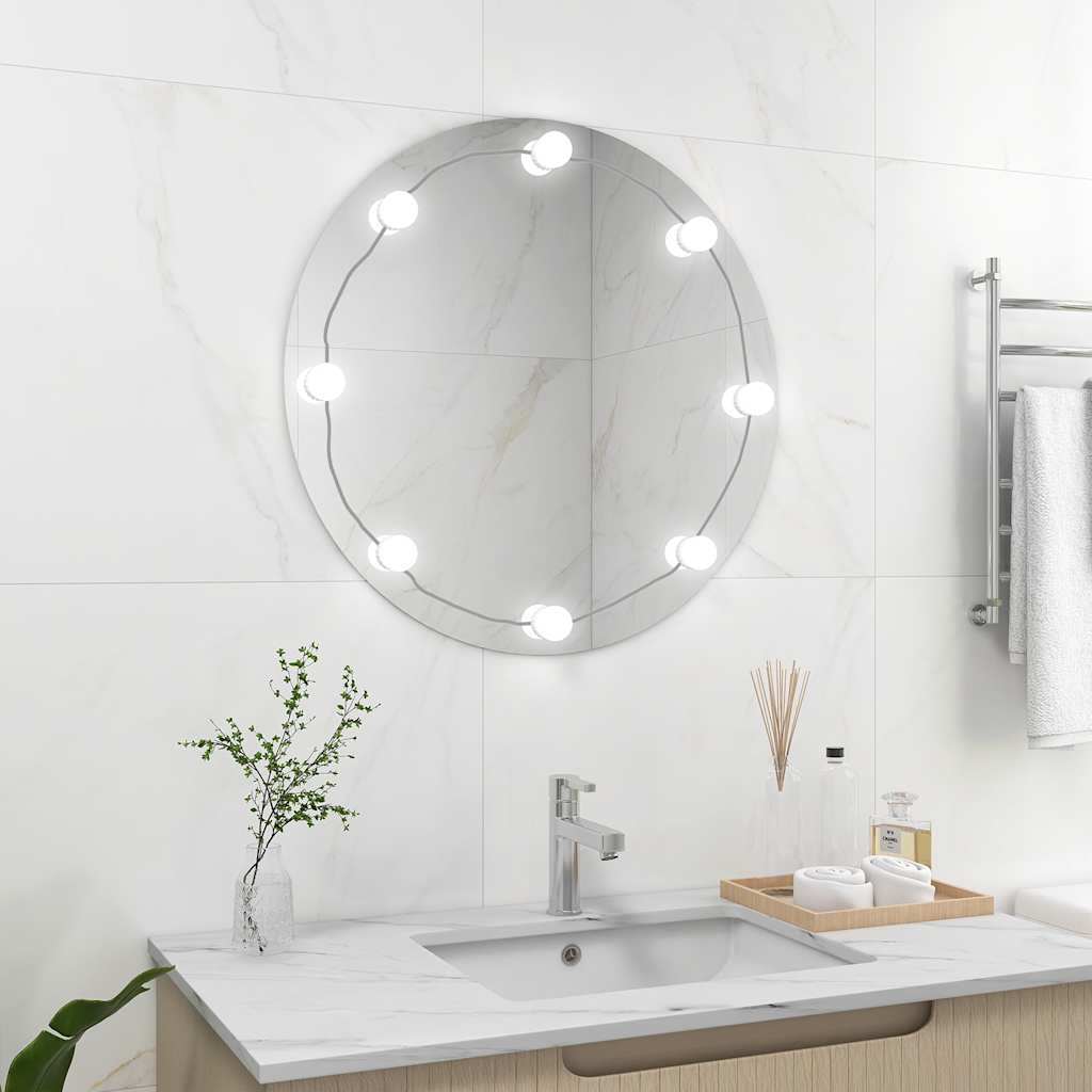 Specchio da parete Vidaxl con lampade a LED attorno al vetro