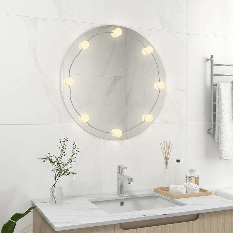 Specchio da parete Vidaxl con lampade a LED attorno al vetro