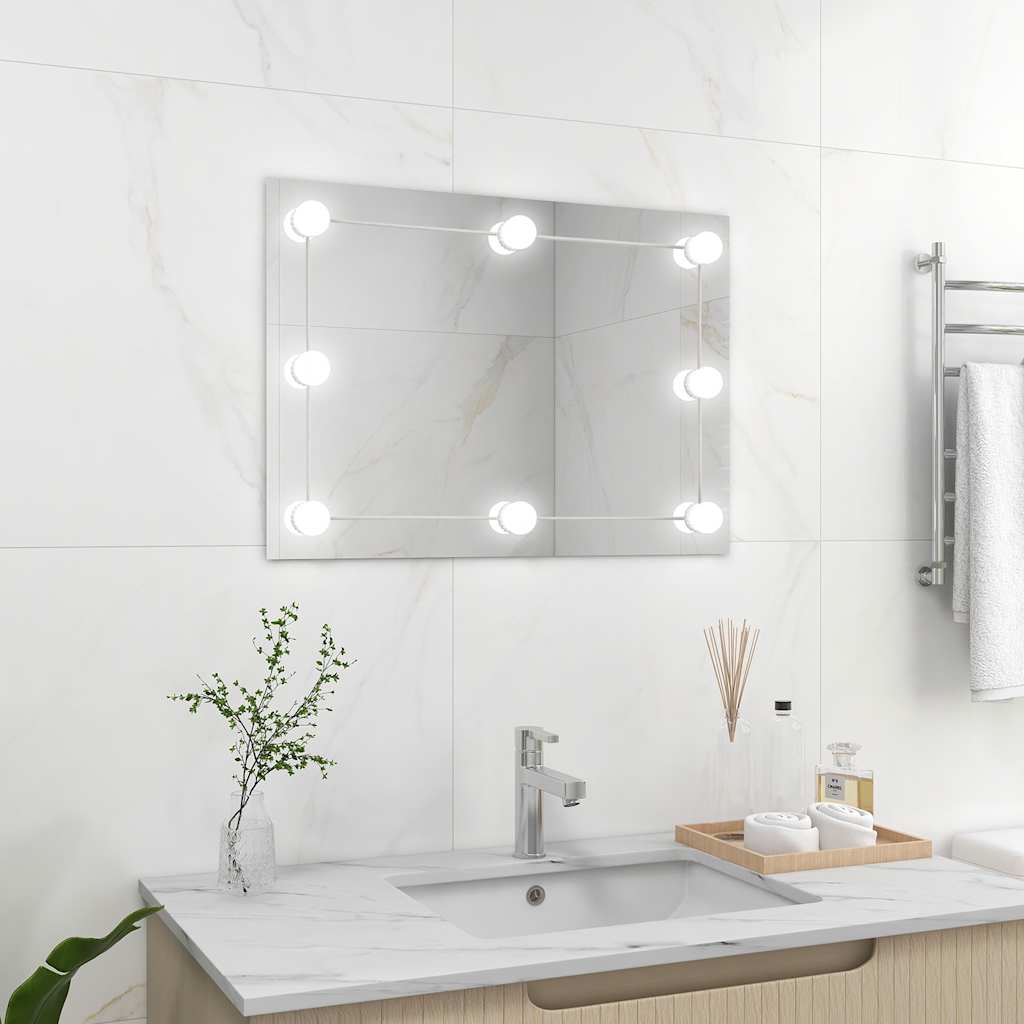 Specchio da parete Vidaxl senza tela lampade a LEDS RECTANGOLA