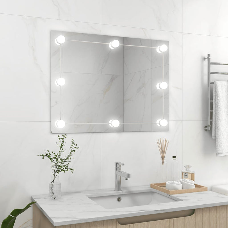 Specchio da parete Vidaxl senza tela lampade a LEDS RECTANGOLA