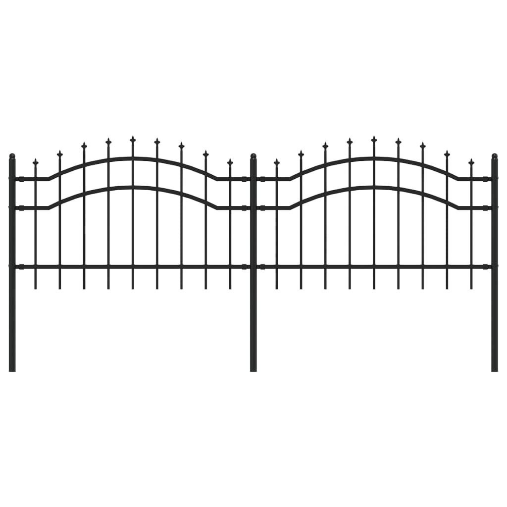 Vidaxl Garden Fence con pelo punti 115 cm in polvere in acciaio rivestito