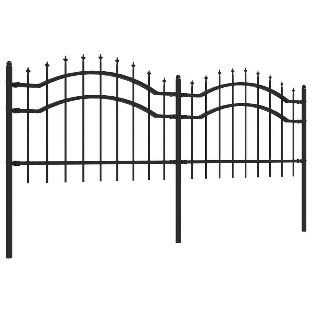 Vidaxl Garden Fence con pelo punti 115 cm in polvere in acciaio rivestito