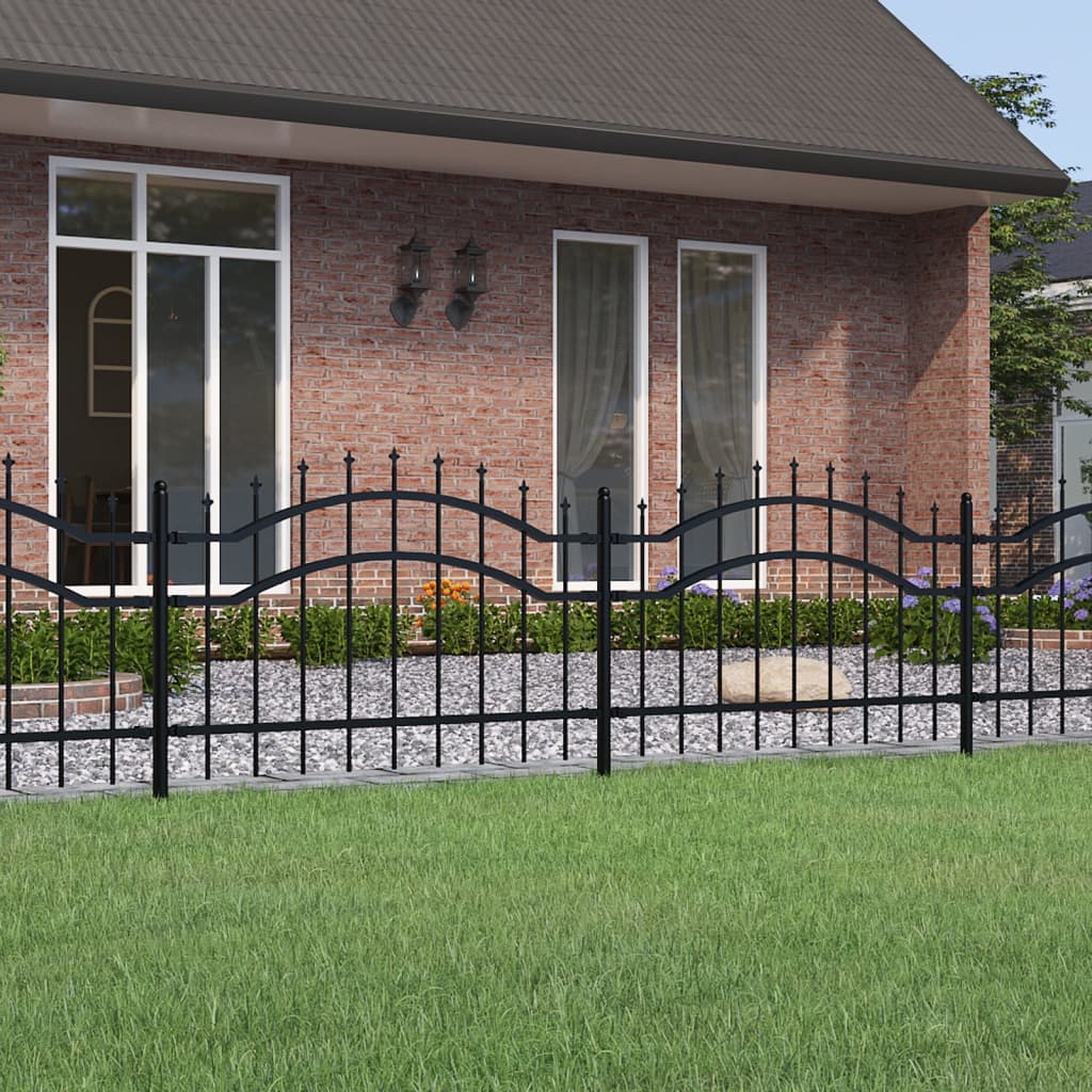 Vidaxl Garden Fence con pelo punti 115 cm in polvere in acciaio rivestito