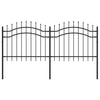 Vidaxl Garden Fence con puntos de espíritu de 140 cm en polvo de acero cubierto de negro