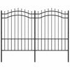 Vidaxl tuinhek met speerpunt zwart 239x150 cm gepoedercoat staal