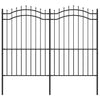 Vidaxl Garden Fence con puntos de espíritu 222 cm Polvo de acero con recubrimiento negro