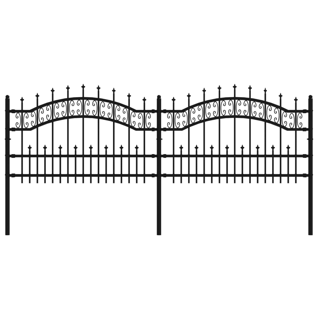 Vidaxl Garden Fence con pelo punti 115 cm in polvere in acciaio rivestito