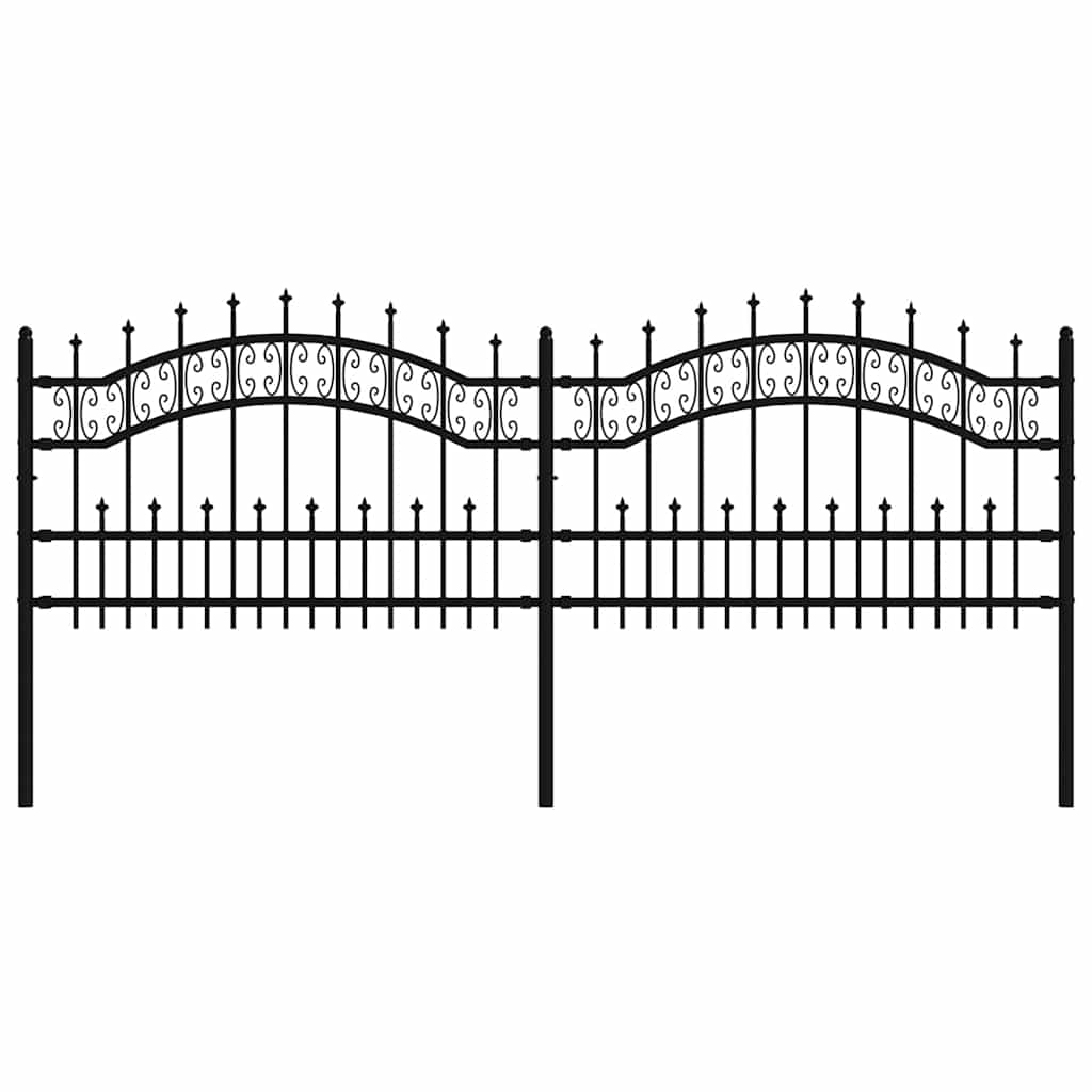 Vidaxl Garden Fence con pelo punti 115 cm in polvere in acciaio rivestito