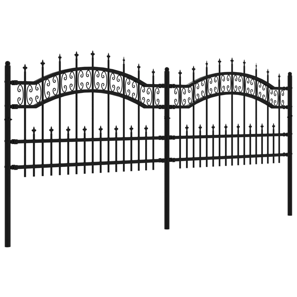 Vidaxl Garden Fence con pelo punti 115 cm in polvere in acciaio rivestito