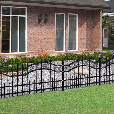 Vidaxl Garden Fence con pelo punti 115 cm in polvere in acciaio rivestito