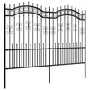 Vidaxl Garden Fence con puntos de espíritu de 190 cm de acero con recubrimiento negro