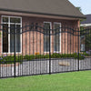 Vidaxl Garden Fence con puntos de espíritu de 190 cm de acero con recubrimiento negro