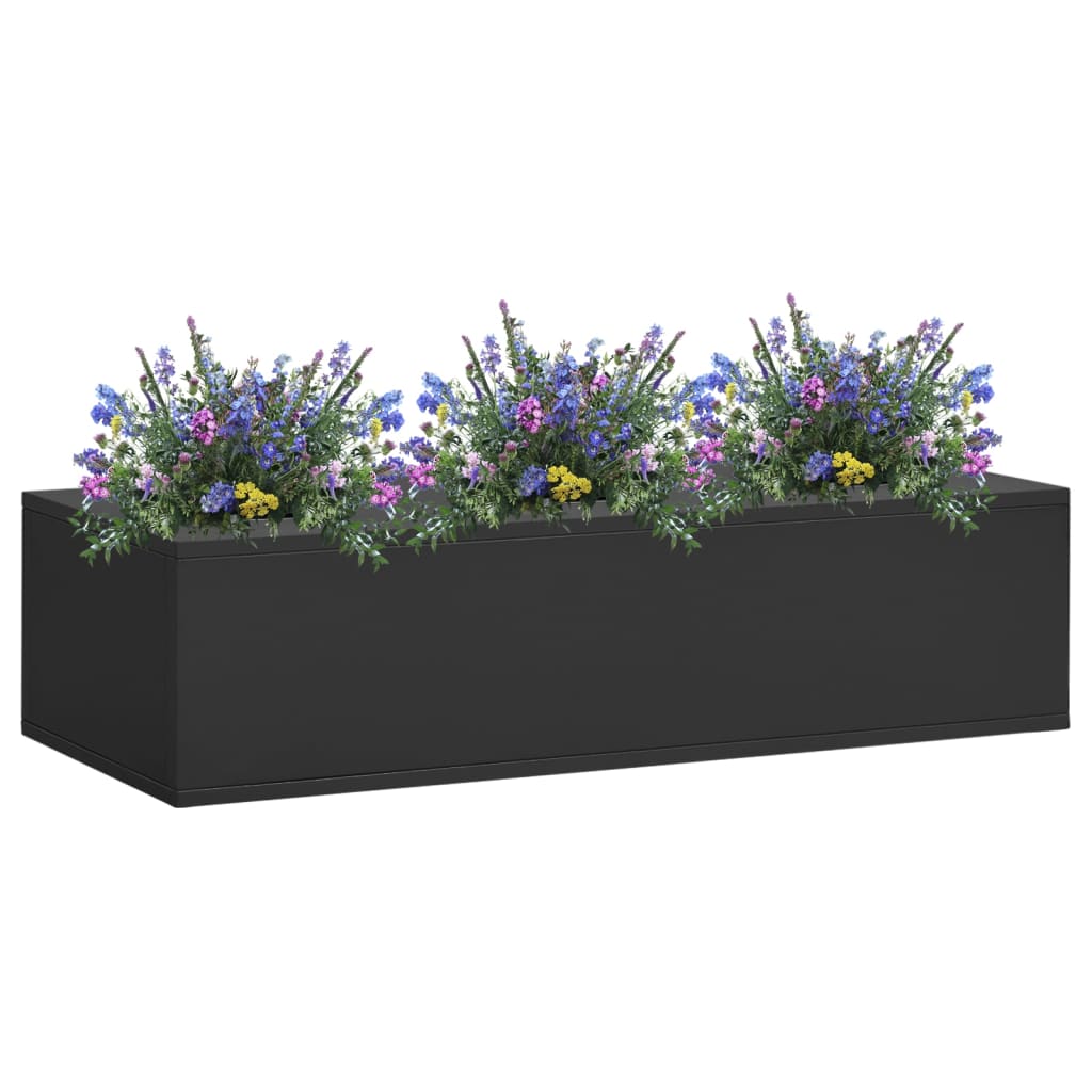 Caja de flores de oficina Vidaxl 90x40x23 cm de acero antracita