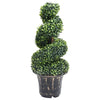 Vidaxx pianta artificiale con vaso in bosso a spirale 89 cm verde