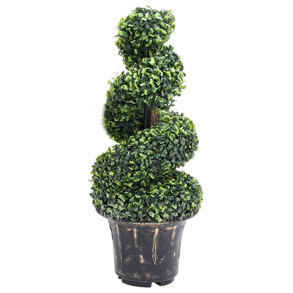Vidaxx pianta artificiale con vaso in bosso a spirale 89 cm verde