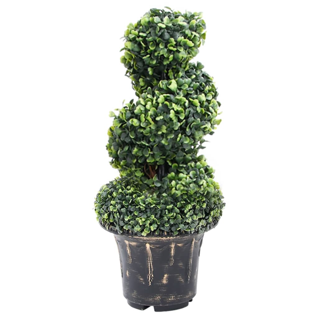 Vidaxx pianta artificiale con vaso in bosso a spirale 59 cm verde