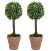 Vidaxl kunstplanten met pot 2 st buxus bolvorming 33 cm groen