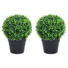 Vidaxl Piante artificiali con pentola 2 St Boxwood Formazione sferica 32 cm Verde