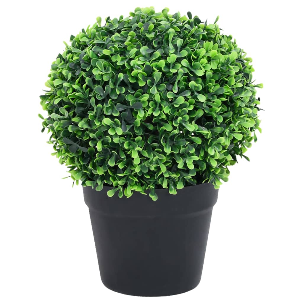 Vidaxl Piante artificiali con vaso 2 St Boxwood Formazione sferica 27 cm Verde