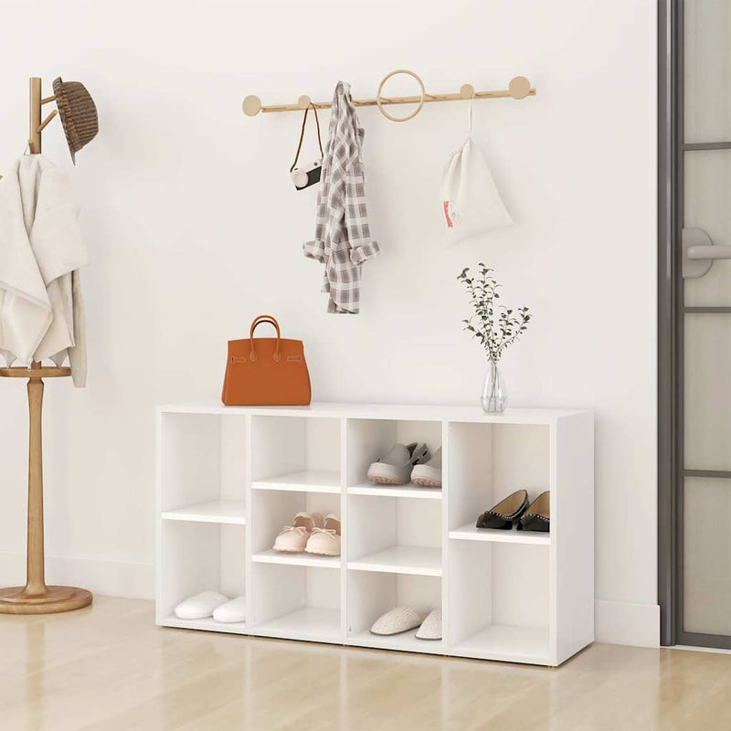 Vidaxl Shoes Bank 103x30x54.5 cm de madera procesada blanca