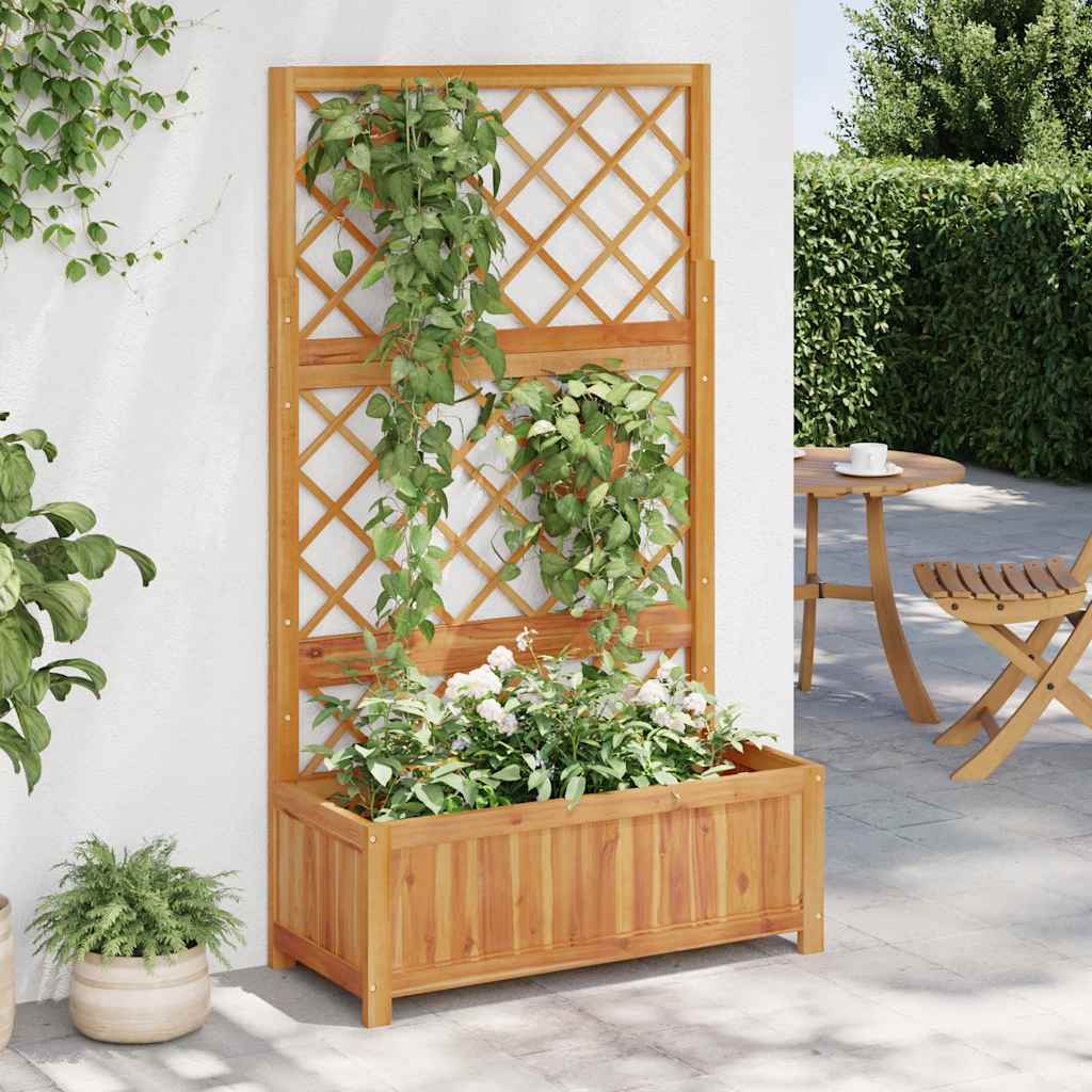 Plantador Vidaxl elevado con SLAT 85x38x150 cm de madera de acacia sólida