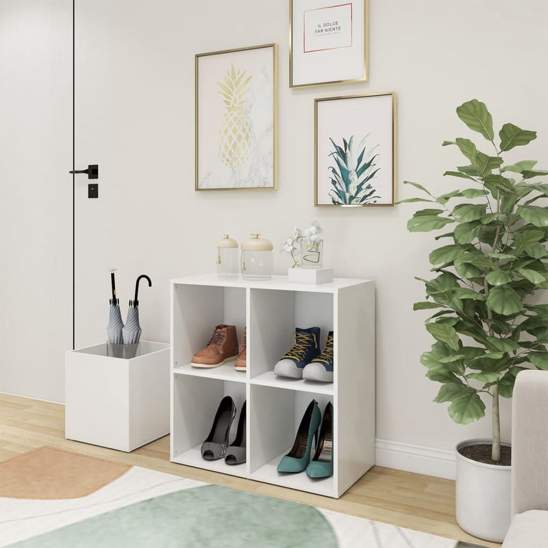 Gabinete de almacenamiento de Vidaxl 105x35.5x70 cm de madera procesada blanca