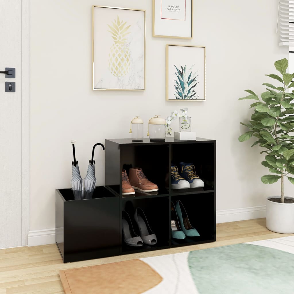 Vidaxl Storage Cabinet 105x35.5x70 cm Legno elaborato Nero