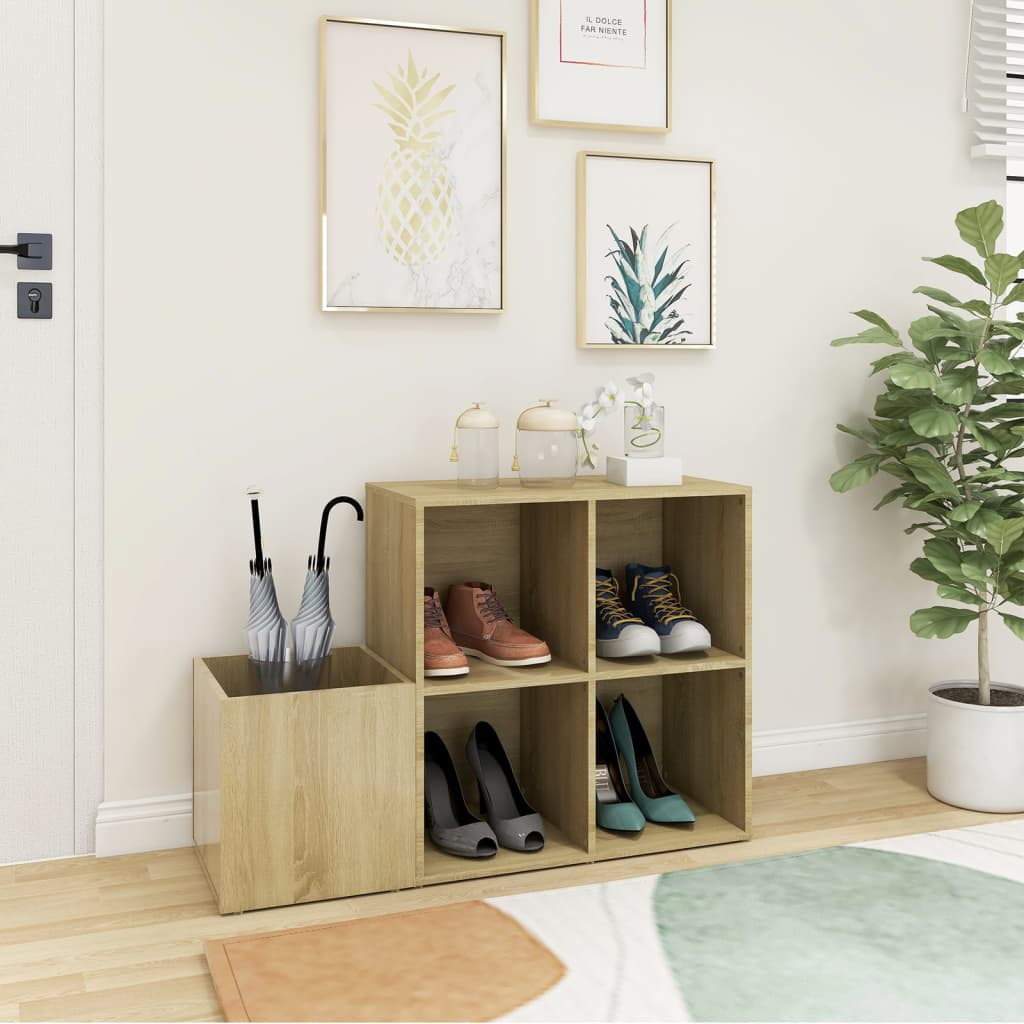 Armario de almacenamiento de Vidaxl 105x35.5x70 cm de madera propiedad de Oak de Oak