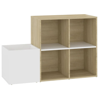 Vidaxl Armadio di stoccaggio 105x35.5x70 cm Elaborato in legno bianco e colore di quercia Sonoma