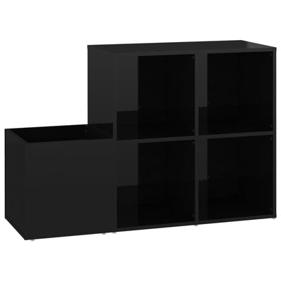 Gabinete de almacenamiento de Vidaxl 105x35.5x70 cm de madera propiedad de madera de alto brillo negro