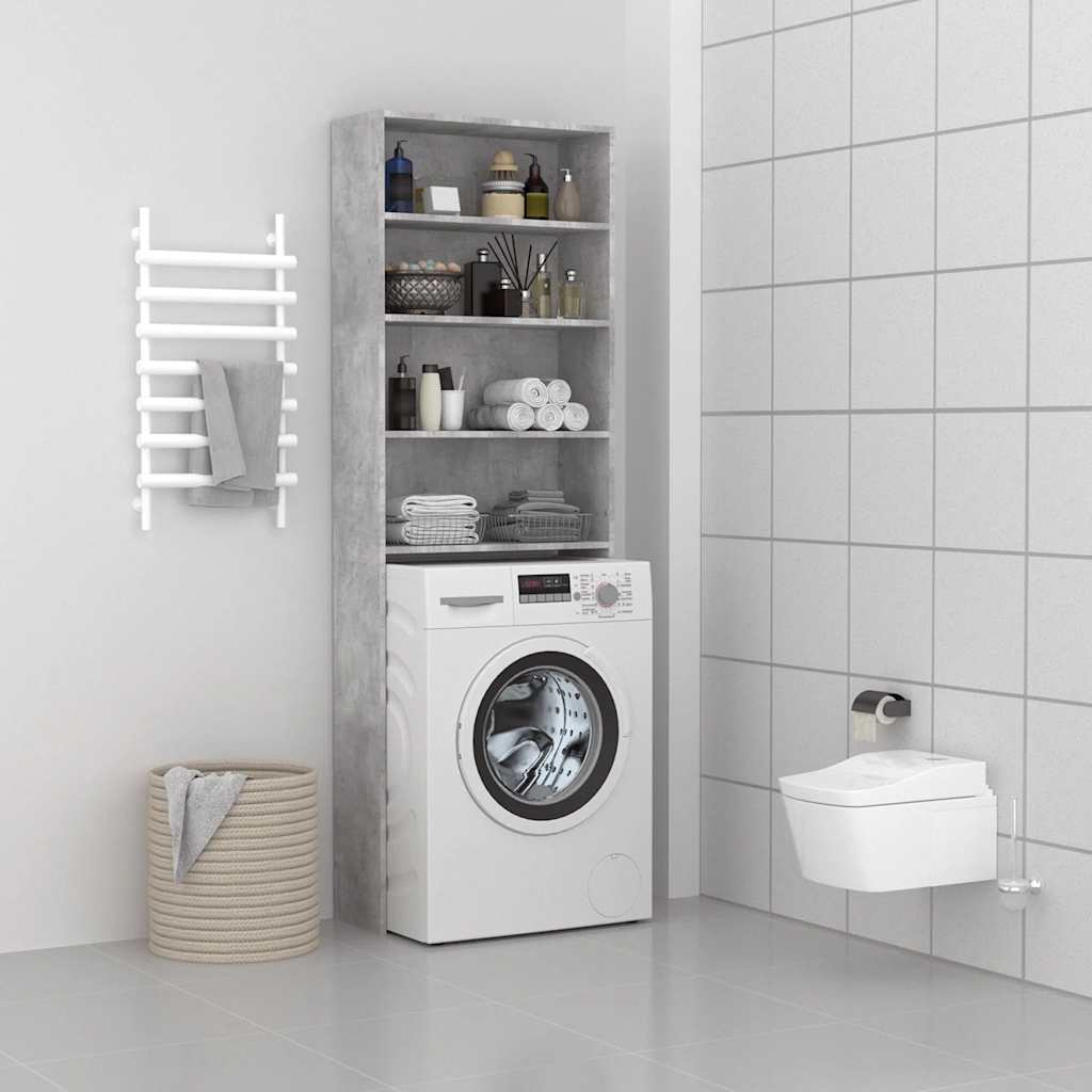 Mobile per lavatrice Vidaxx 64x24x190 cm grigio cemento