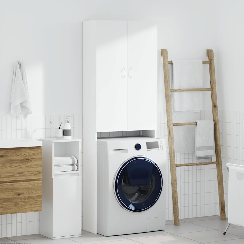 Vidaxl wasmachinekast 64x25,5x190 cm wit