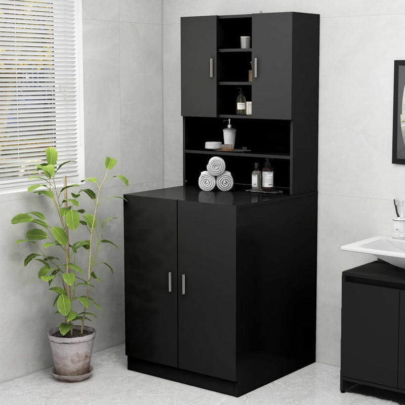 Armario de lavadora Vidaxl 70.5x25.5x90 cm negro