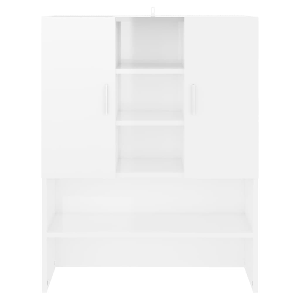 Armario de lavadora Vidaxl 70.5x25.5x90 cm de alto brillo blanco