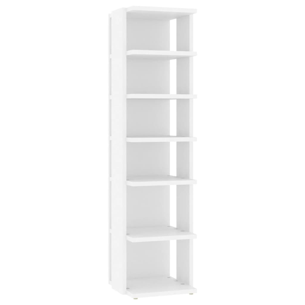Gabinete de zapatos Vidaxl 27.5x27x102 cm de madera procesada blanca