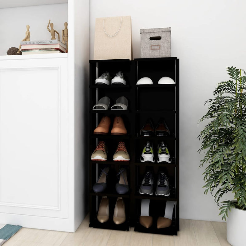 Vidaxl Scarpe armadi 2 ST 27.5x27x102 cm nero