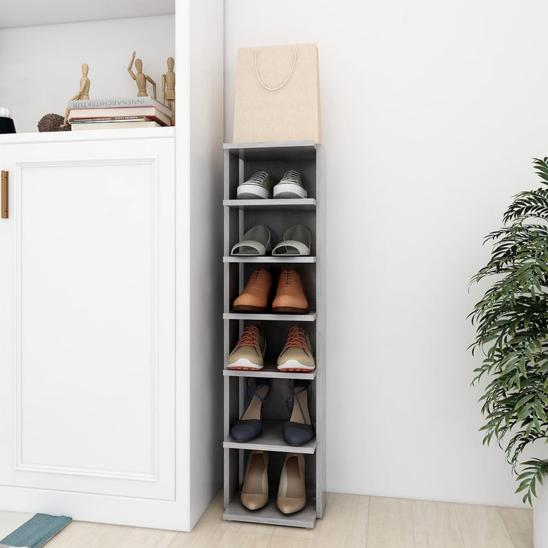 Gabinete de zapatos Vidaxl 27.5x27x102 cm Precio de concreto de madera procesada
