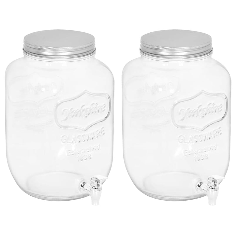 Distributori di bevande Vidaxl 2 ST 8050 ml di vetro
