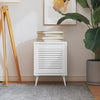 Puerta del gabinete Vidaxl con listones de 39.5x39.4 cm de pino sólido blanco