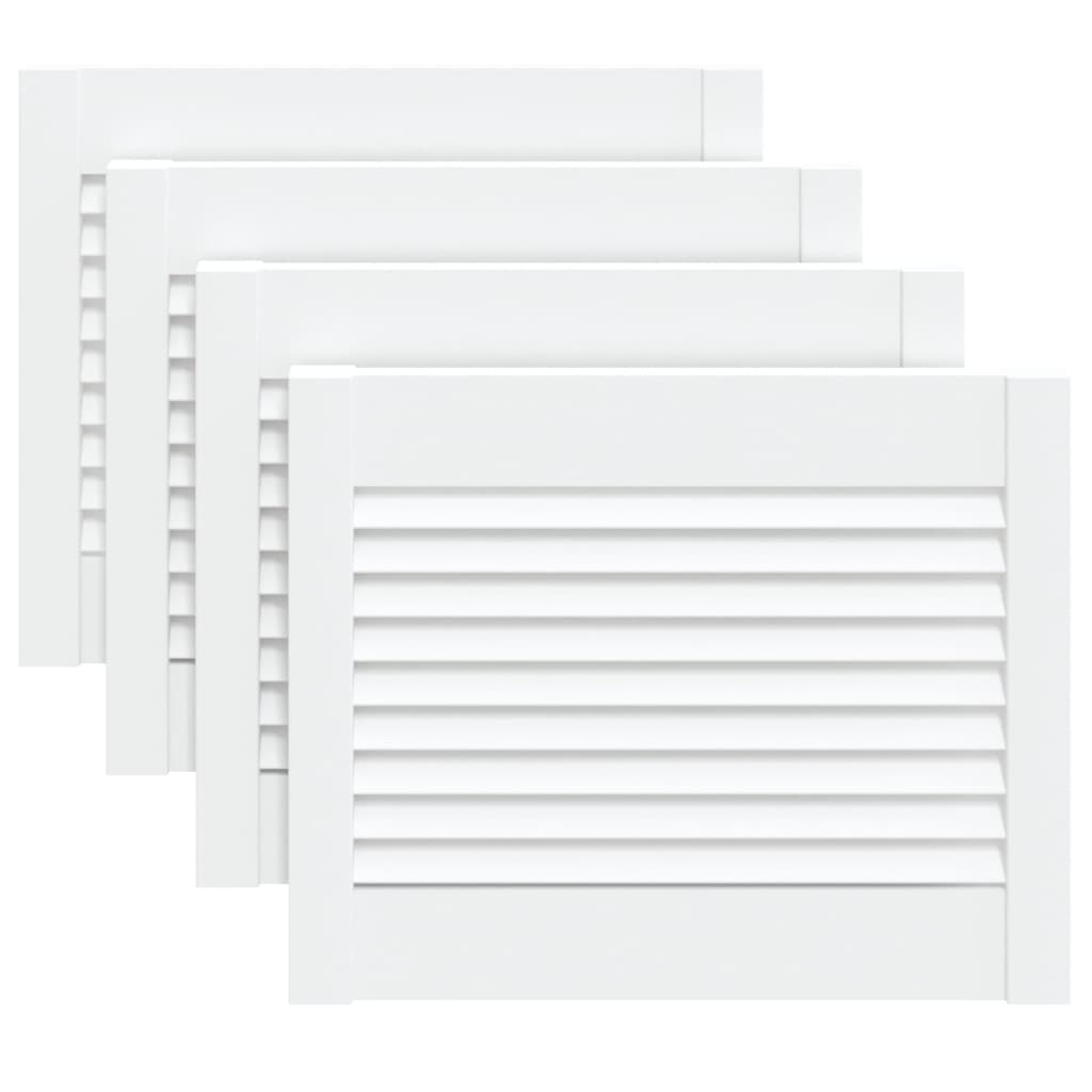 Puertas de gabinete de Vidaxl con listones 4 st 39.5x49.4 cm de madera de pino blanca